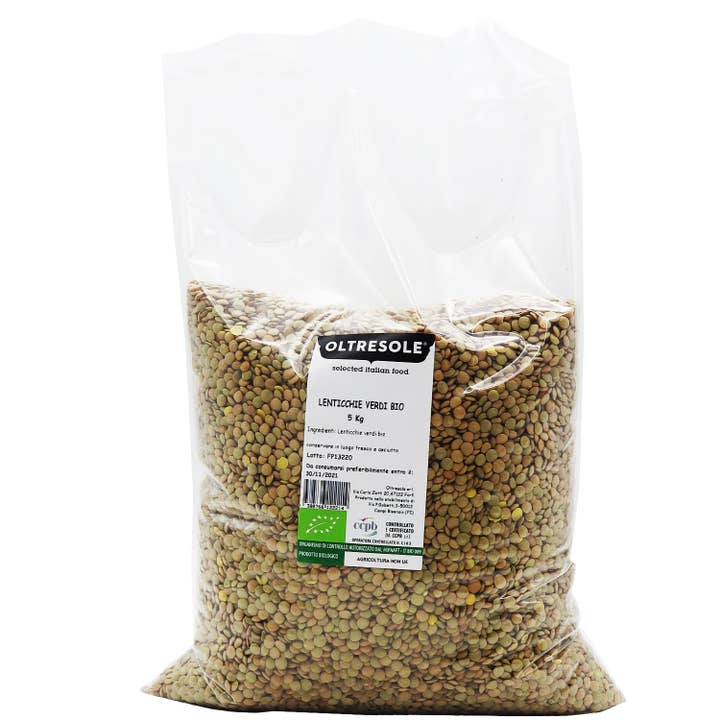 Oltresole - Wholesale Beans - Organic Green Lentils 5 Kg