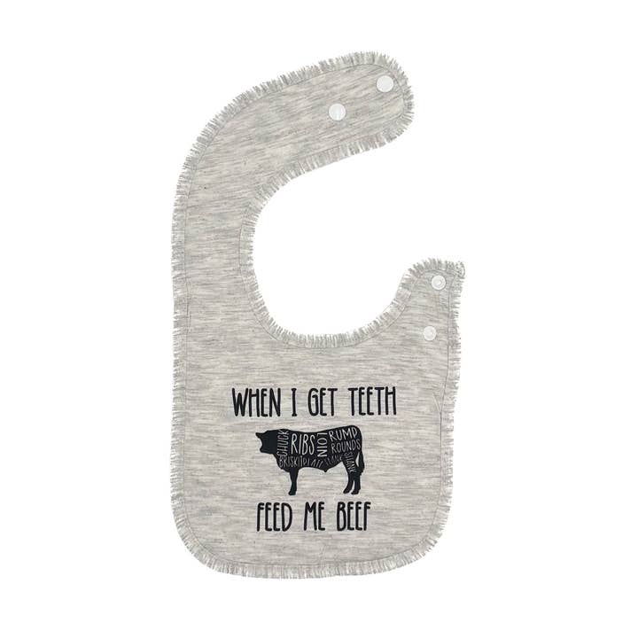 Quando Eu Tiver Dentes Dá-me Carne Babete de Bebé por atacado de Sage & Soil