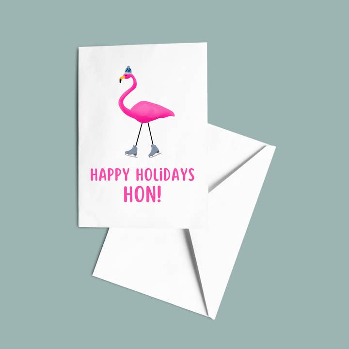 Chesapeake Charm Shop – wholesale Christmas card – Happy Holidays Hon Christmas Card (Feat. Lawn Flamingo)