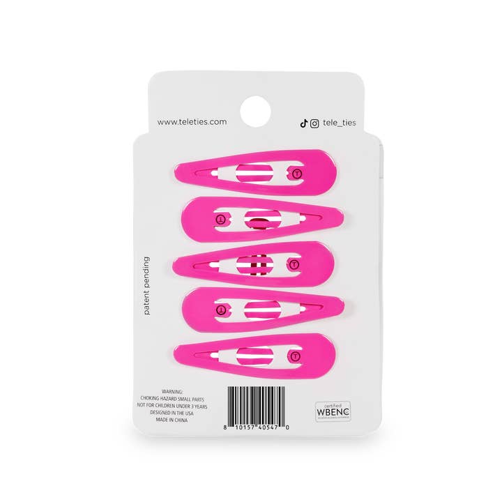 TELETIES - Wholesale Hair Clip - Women's - Snap Clip | Tropical Punch | 6 Count2