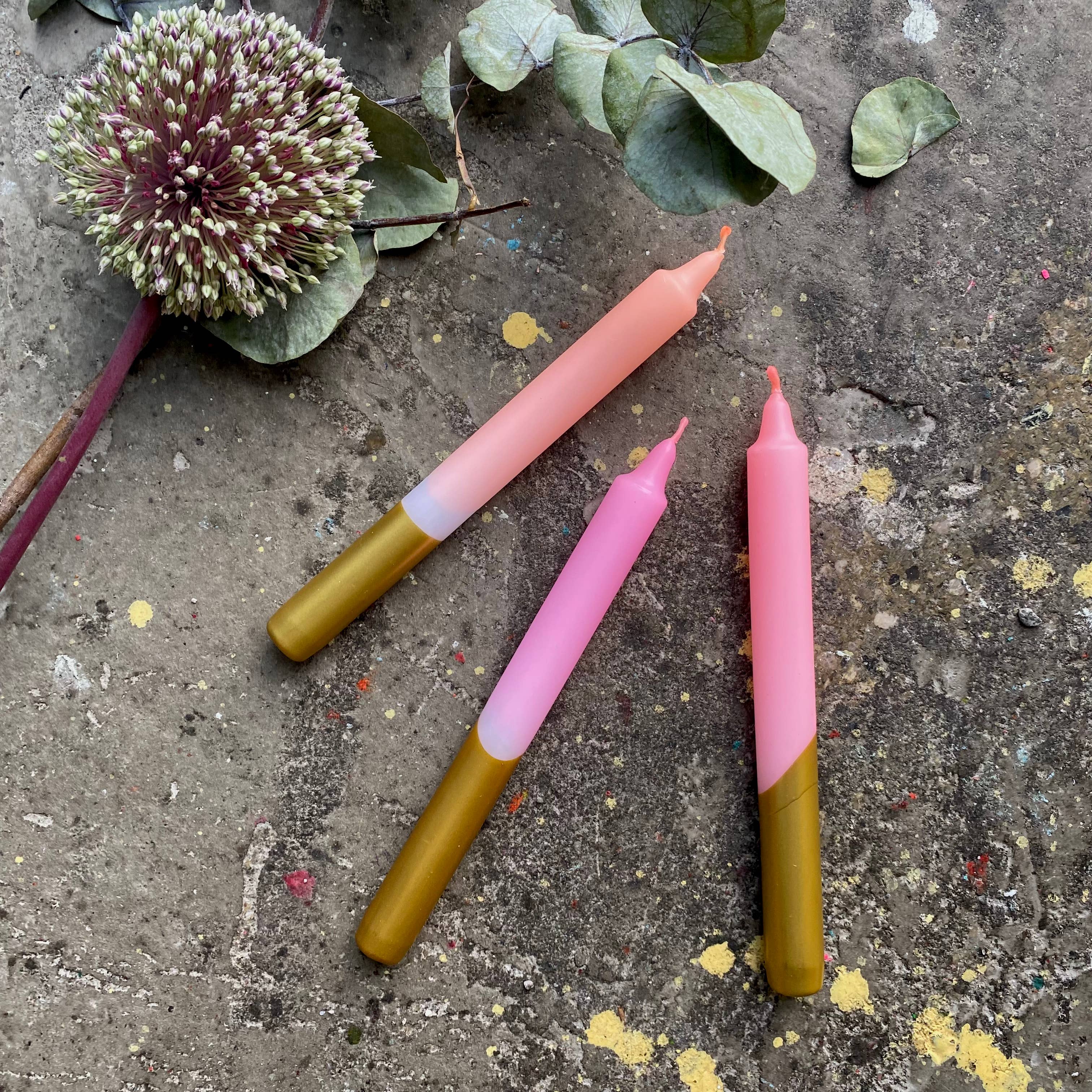 Pink Stories - Wholesale Tapered Candle/Candlestick - Dip Dye X-mas * Cosy blush1