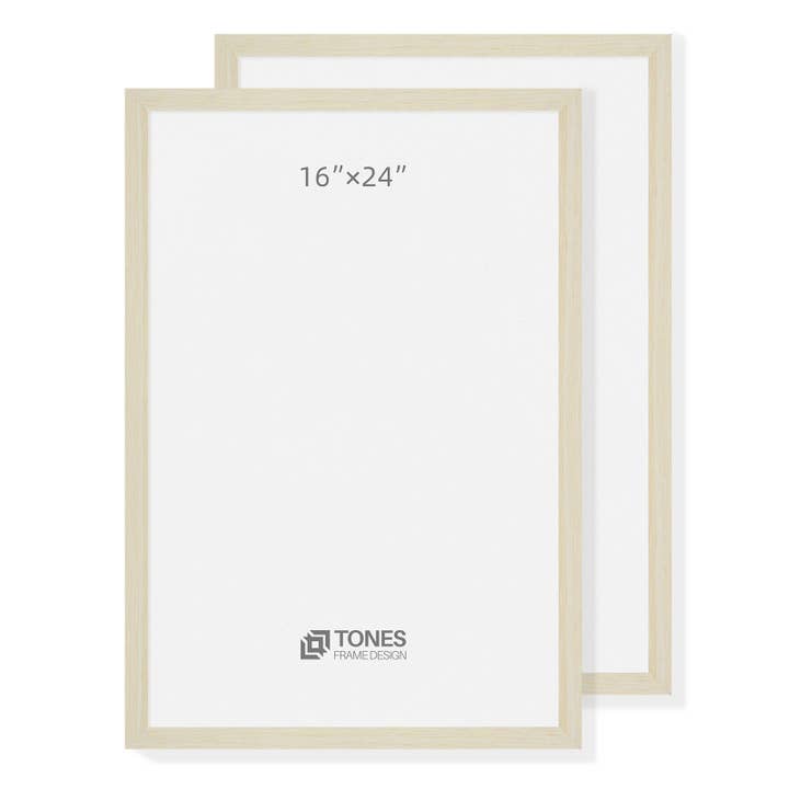 LivingTaste Home Inc - Wholesale Picture Frame - 16x24 Natural White Wooden Frame- Set of 2