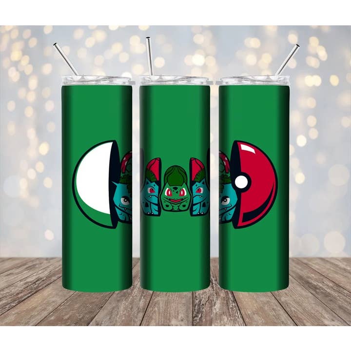 Pokemon Bulbasaur Evolution 20 oz Tumbler for wholesale by Lillypad Creations