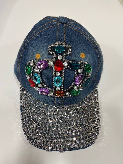 7 Star - Vente Casquette de baseball – femme - Casquettes en denim avec strass assorties et ajustables (12 pièces assorties)11