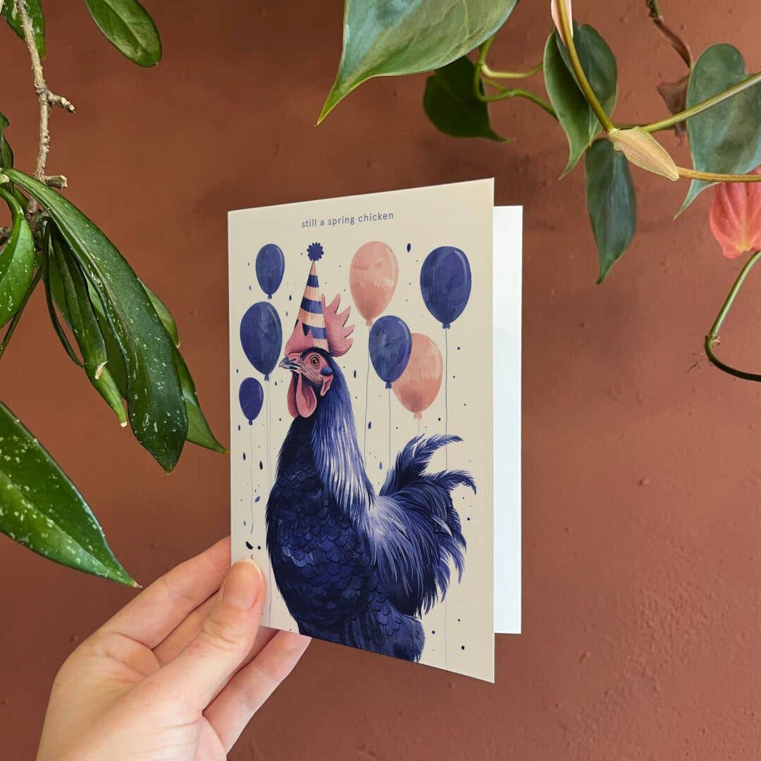 Botanopia - gifts , decor and cards for plant lovers - Wholesale Birthday Card - Still a spring chicken | Funny Birthday Cards5