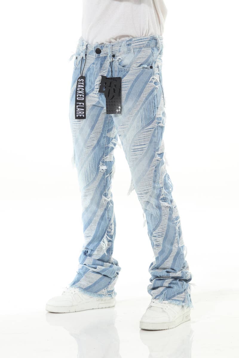 Stylo - Wholesale Jeans - Men's - Double Layered Cut and Sewn Stack Flare1