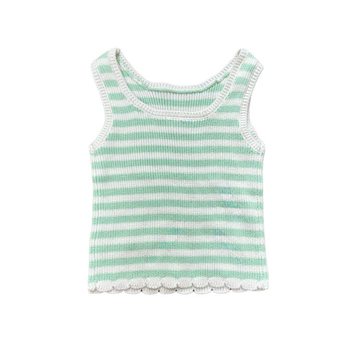 A14 Aqua och Vit Randiga Stickade Shorts för wholesale av Little Olin