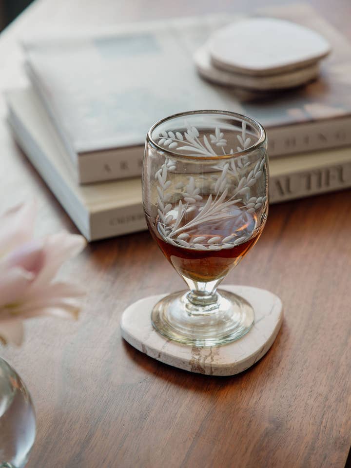 Hand-etched Lua Glass for wholesale by Villa Lua Home