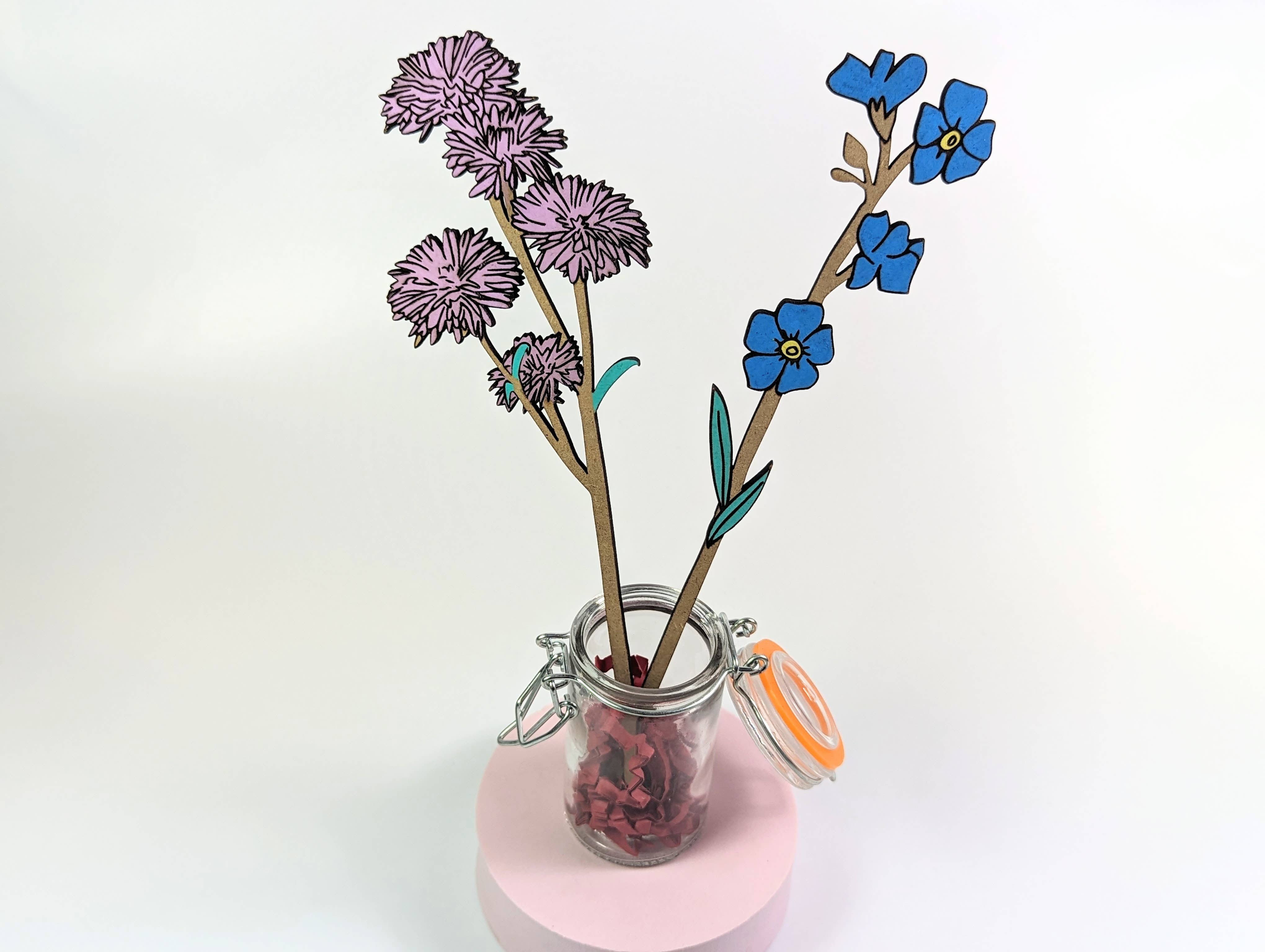 Chikai Shop – wholesale Artificial flowers – Hand-painted wooden flowers for home decor16