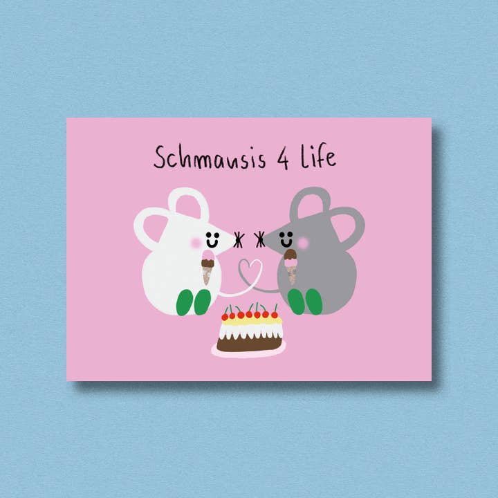 Postcard Schmausis 4 life for wholesale by Jenne Grassmann