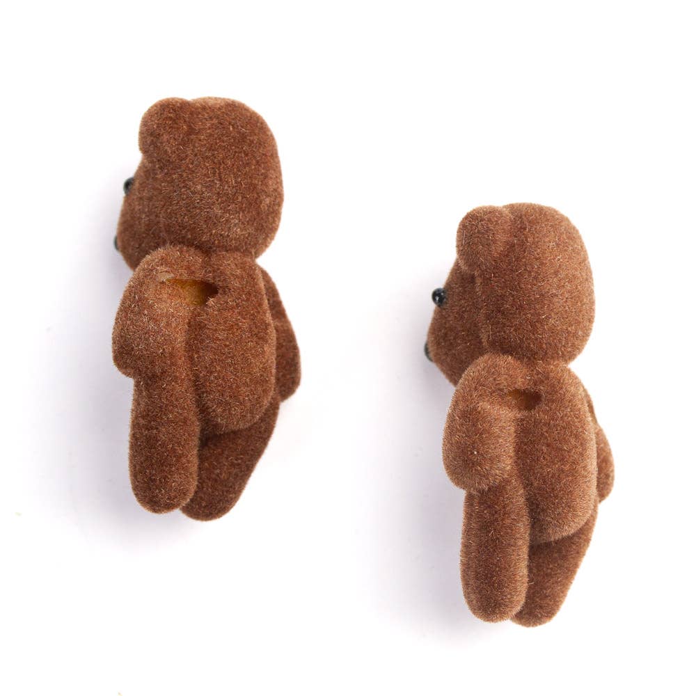 Factory Direct Craft - Wholesale Decorative Tabletop Object - Bag of 12 Flocked Mini Brown Baby Teddy Bears - 1-3/4" 4