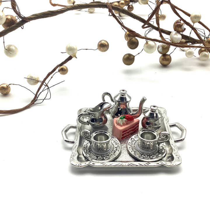 All Little Cute Things - Wholesale Ornament - Afternoon Tea Set with Tray Ornament, Holiday Decor5