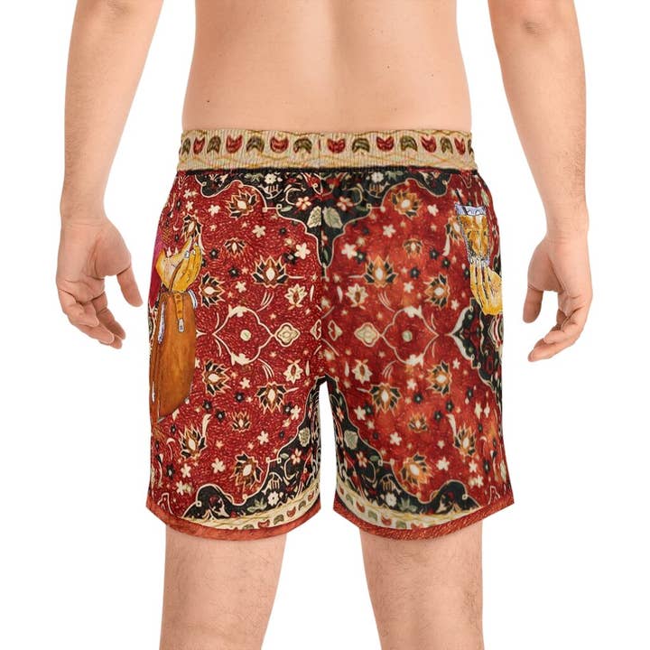 Watercolors by Joshy - Wholesale Swim Shorts - Men's - The Dude Abides Wearable WaterColor Artisan Swim Trunks - The Big Lebowski "Zen Dude" Special Edition