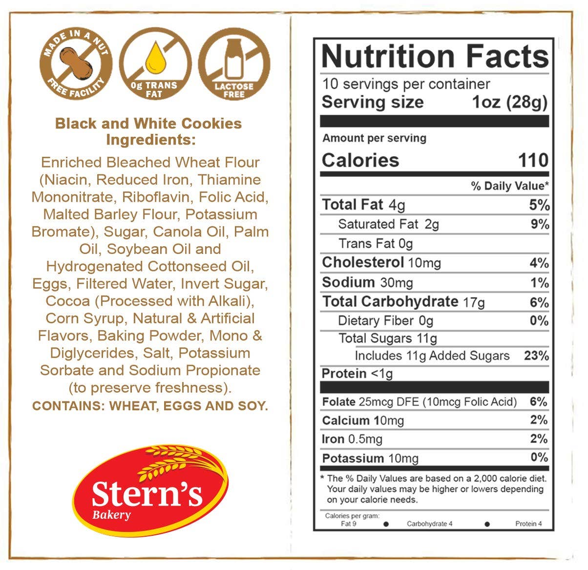 Stern's Online - Wholesale Cookie - Black and White Cookies | 10 Count NY Style Cookies -12/Case3