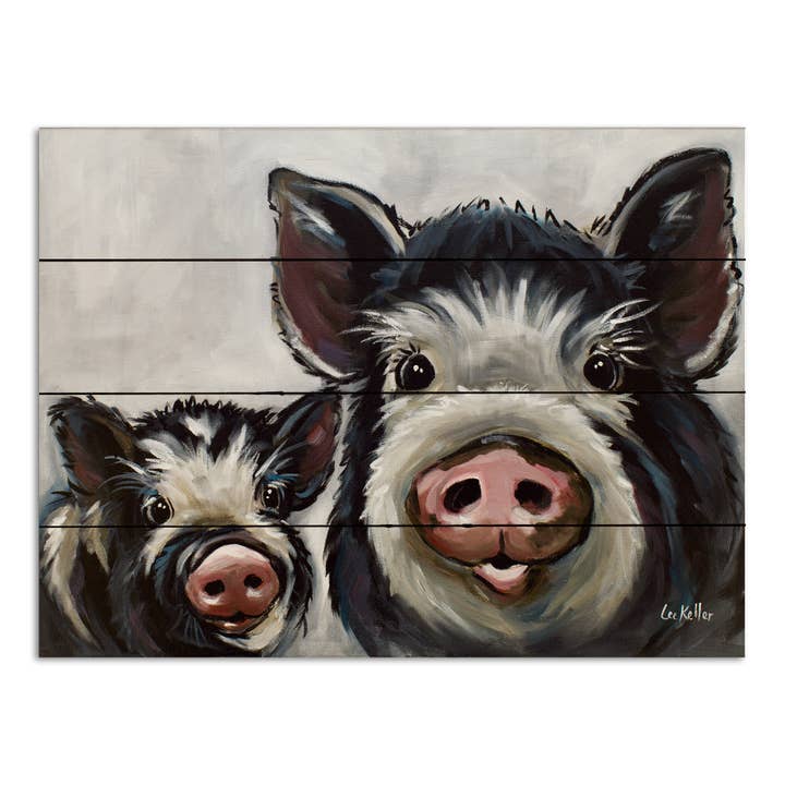 Pallet Wood Pig Sign 12x16", Farmhouse Pig Decor, Wood Art for wholesale by Hippie Hound Studios