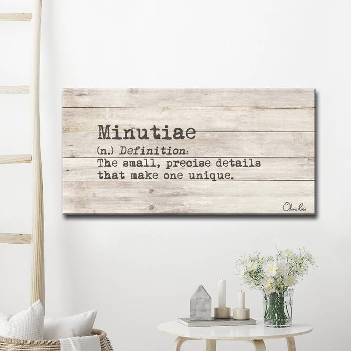 Define Minutiae' Inspirational Canvas Art by Olivia Rose for wholesale by Ready2hangart, Inc.