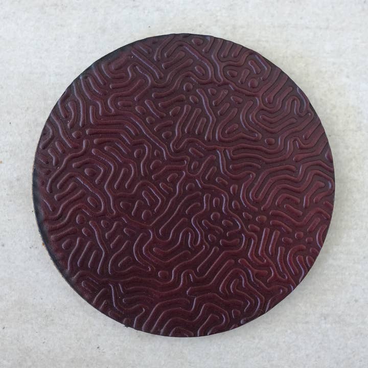 Leather Coasters - Maze for wholesale by Bryer Goods