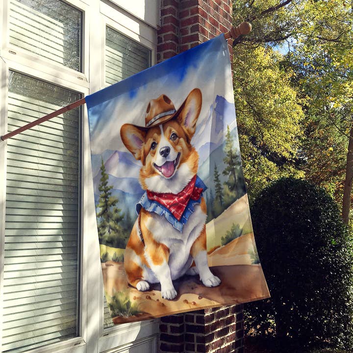 Drapeau Corgi Cowboy Welcome House DAC5884 pour la vente par Caroline's Treasures