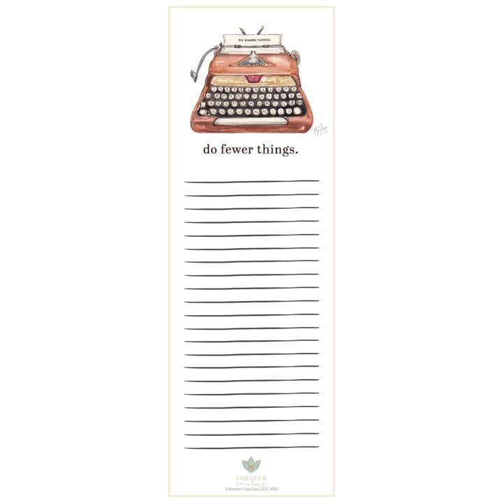 Magnetic Notepad w/ Vintage Pink Typewriter Artwork for wholesale by Forever Caroline LLC
