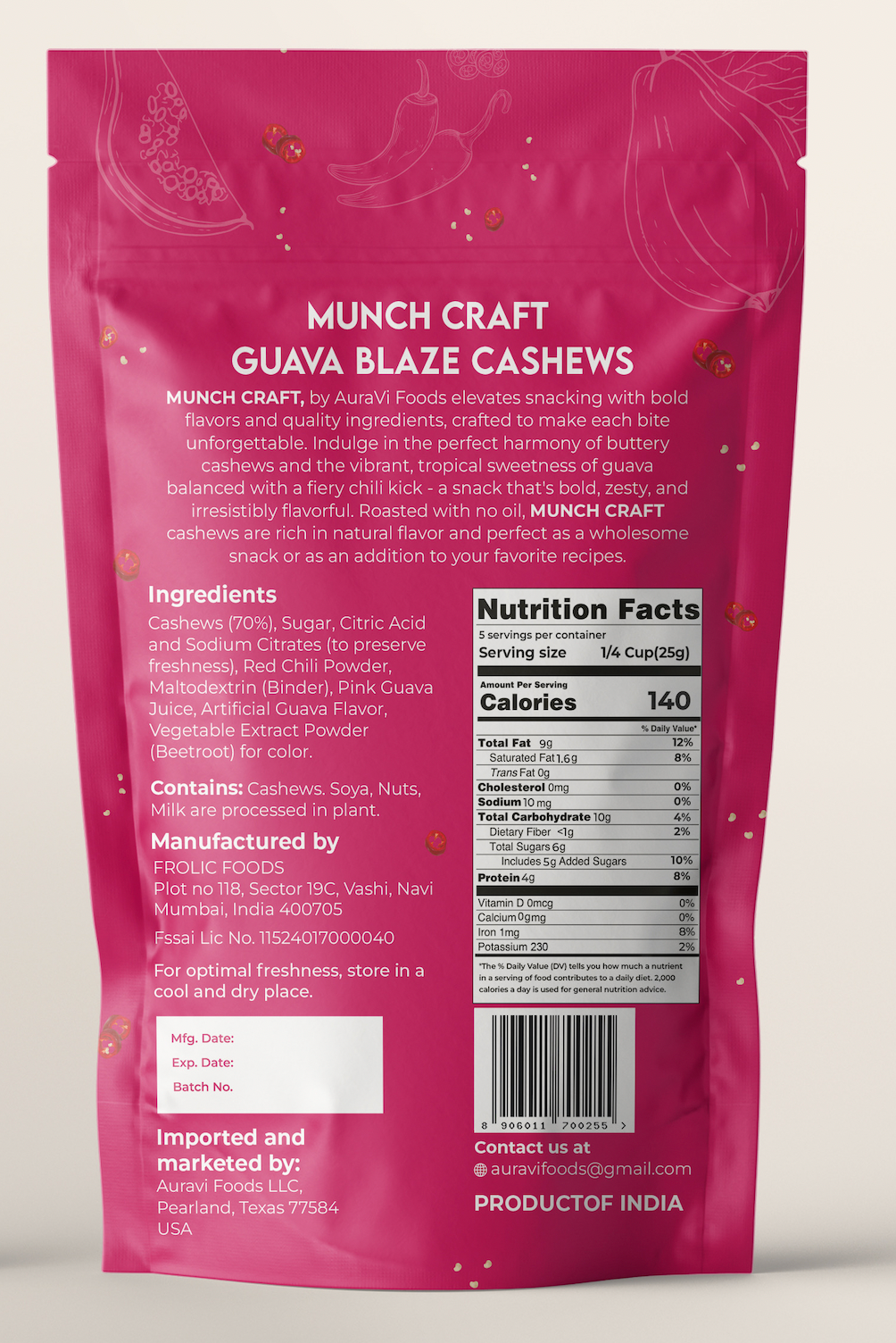 Munch Craft - Wholesale Nuts - Guava Blaze Cashews1
