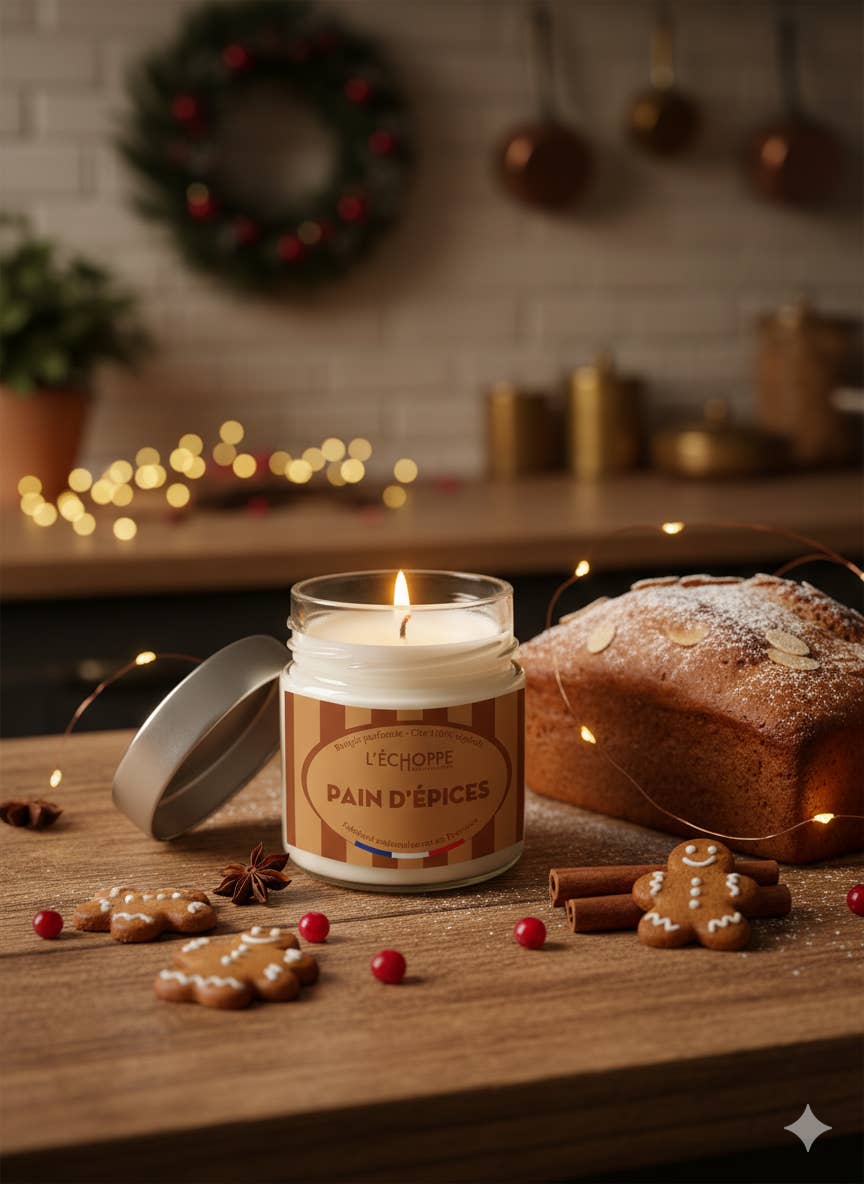 L'Échoppe Buissonnière - Vendita all'ingrosso Candela in vasetto - Pan di Zenzero - Candela profumata 180g Inverno Natale Fine anno