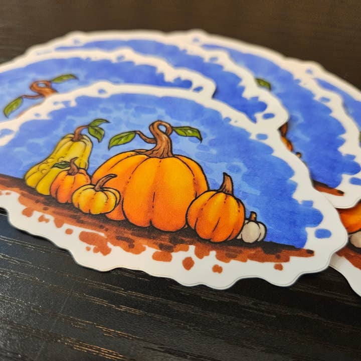 Sleepy Moth - Wholesale Sticker - Pumpkin Patch Die-cut Sticker3