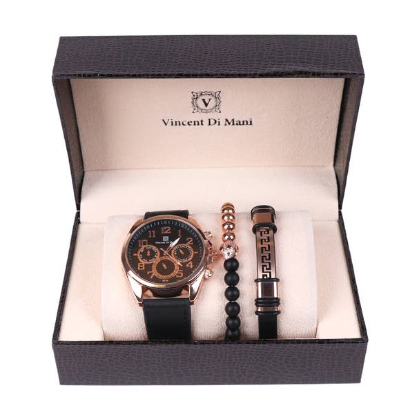 Selini New York - Wholesale Wrist Watch - Men's - Men's Watch & Bracelet Gift Set - MWBB1018-5