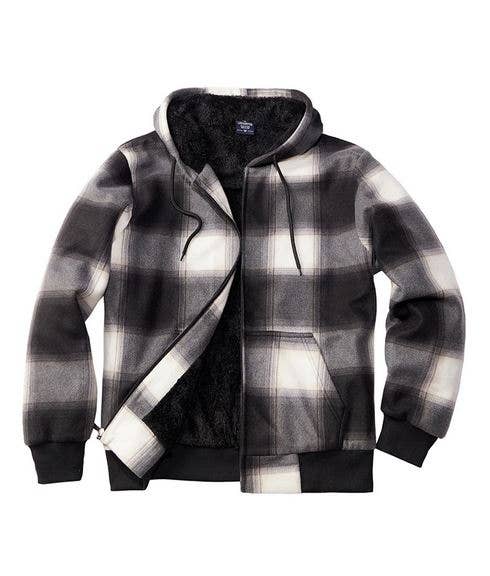 Generation XYZ – wholesale Sweatshirt – Men's – Men's Plaid Sherpa Lined Sweatshirt[HF-MFJ-185X]2