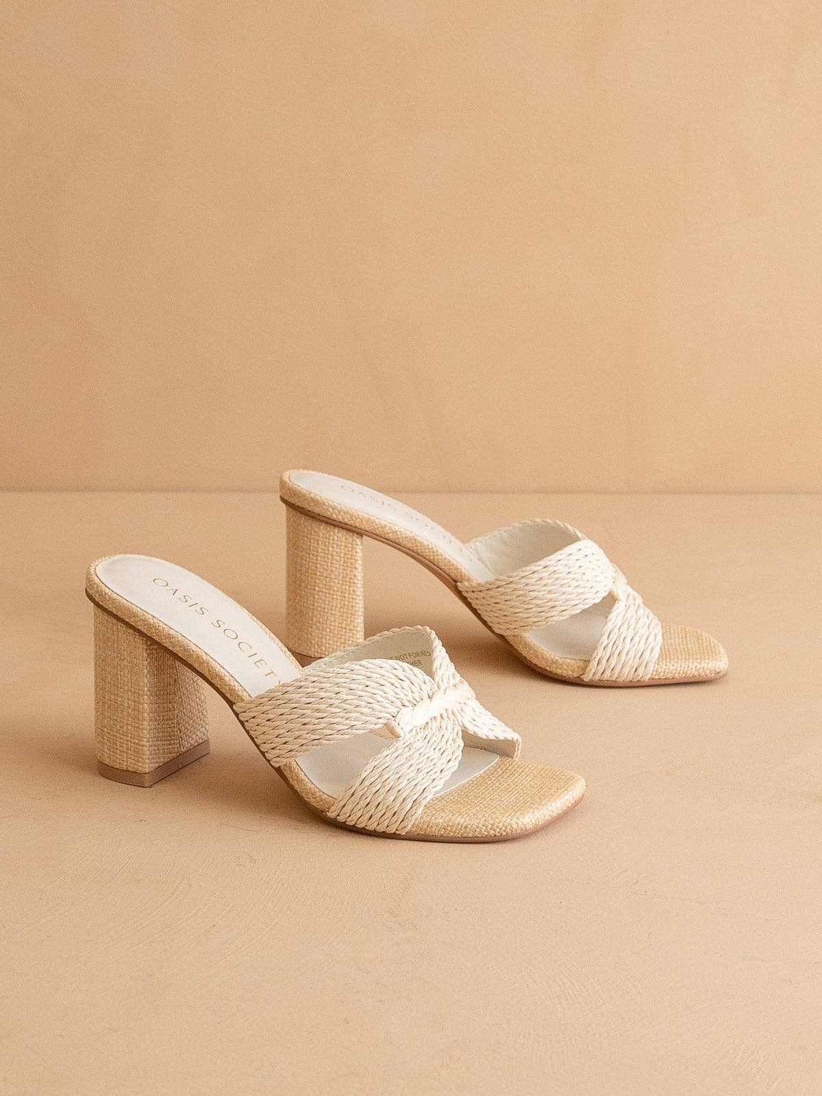 The Santiago | Off White Raffia Heel for wholesale on Faire2