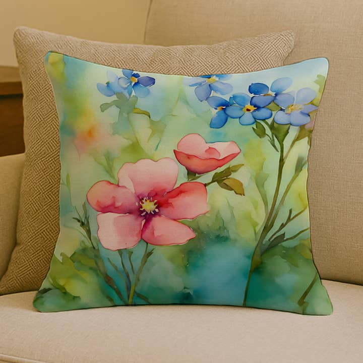 Almofada em Aquarela de Miosótis do Alasca 18x18 DAC1623 por atacado de Caroline's Treasures