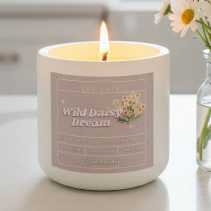 Vela de Soja Wild Daisy Dream 5,50 Oz por atacado de Que Cute