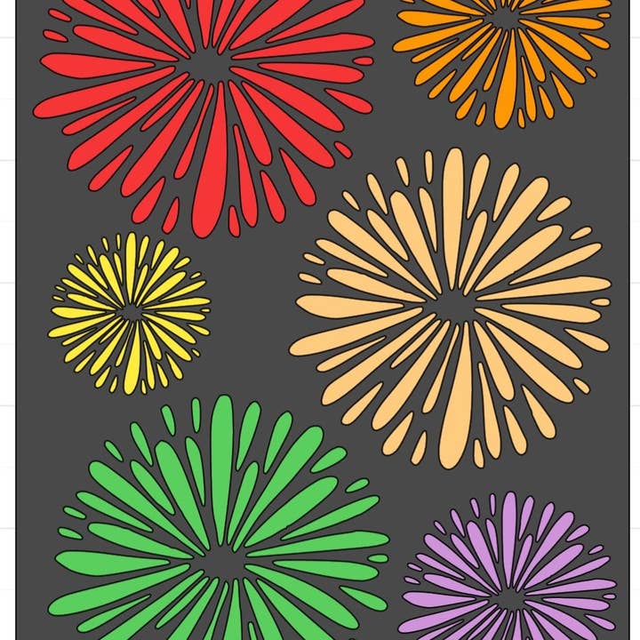 Feuerwerksschablone für den Großhandel von Belle Stencils