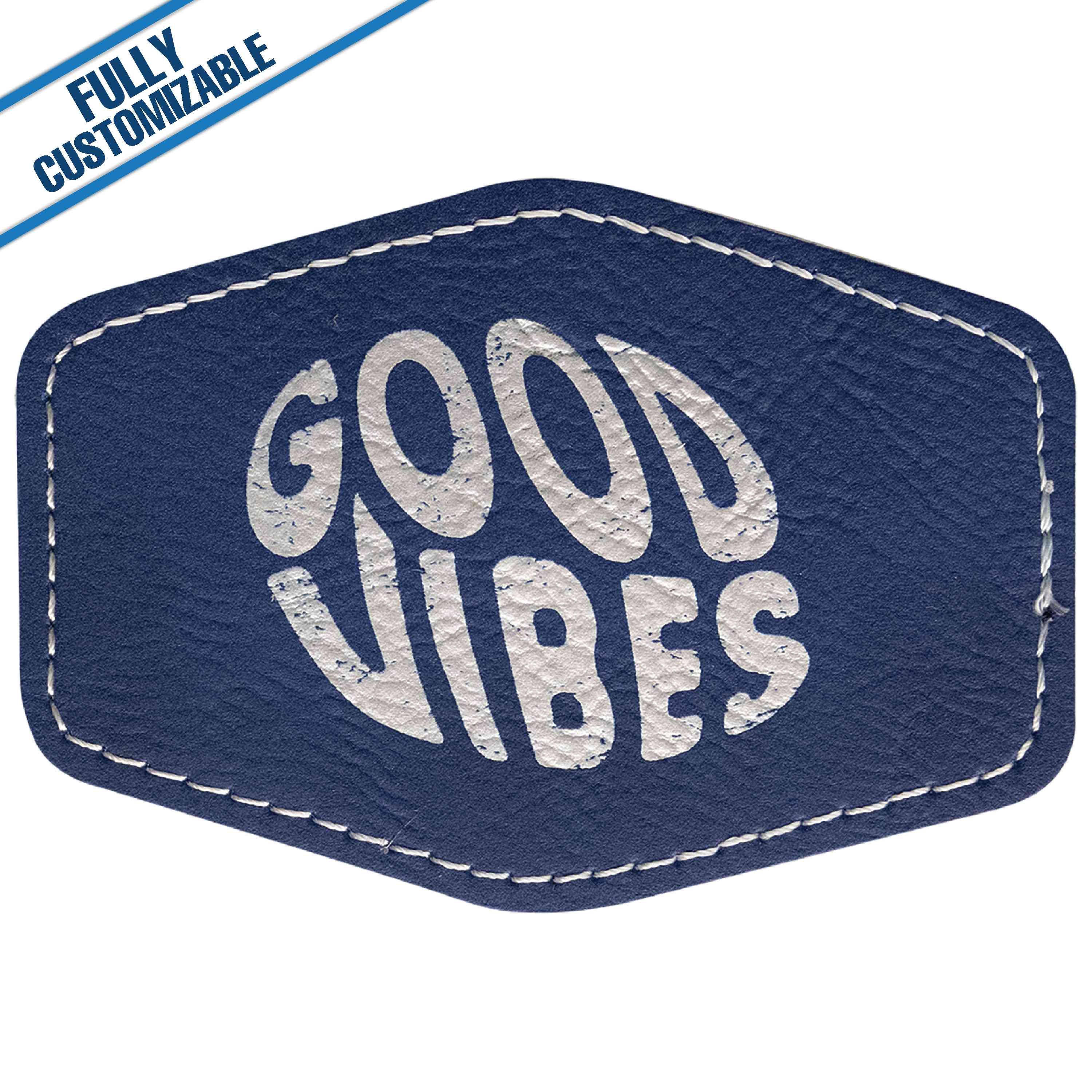 GiftWorksPlus - Wholesale Patch - Engraved Leatherette Hexagon Patch - Fully Customizable9