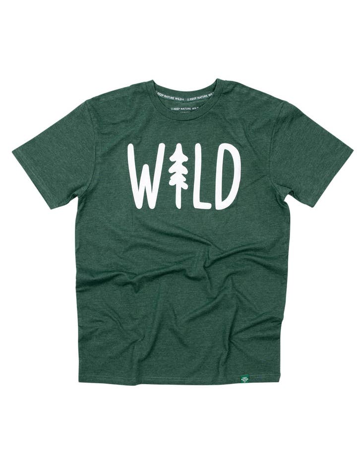 Keep Nature Wild - Wholesale Screen Printed T-Shirt - Unisex - Wild Pine Unisex Tee | Heather Forest1