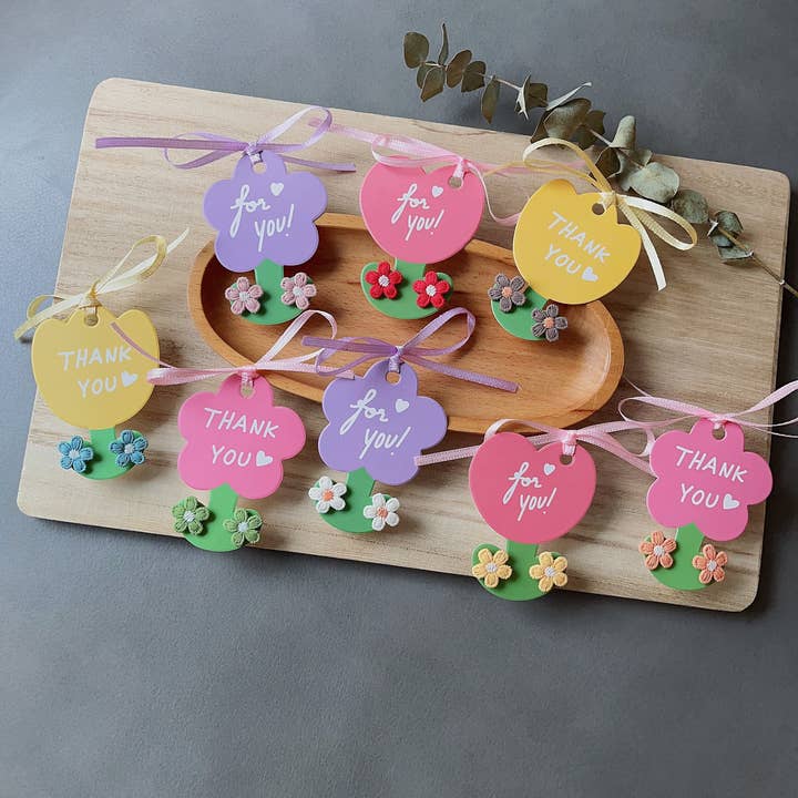 Giggle with Love - Wholesale Stud/Post Earrings - Embroidery Stud Earring| Handmade Thank You Gift| Spring Embroidery Studs| Book Mark Flower Stud|Bridesmaid Gift|Mother Day Gift3