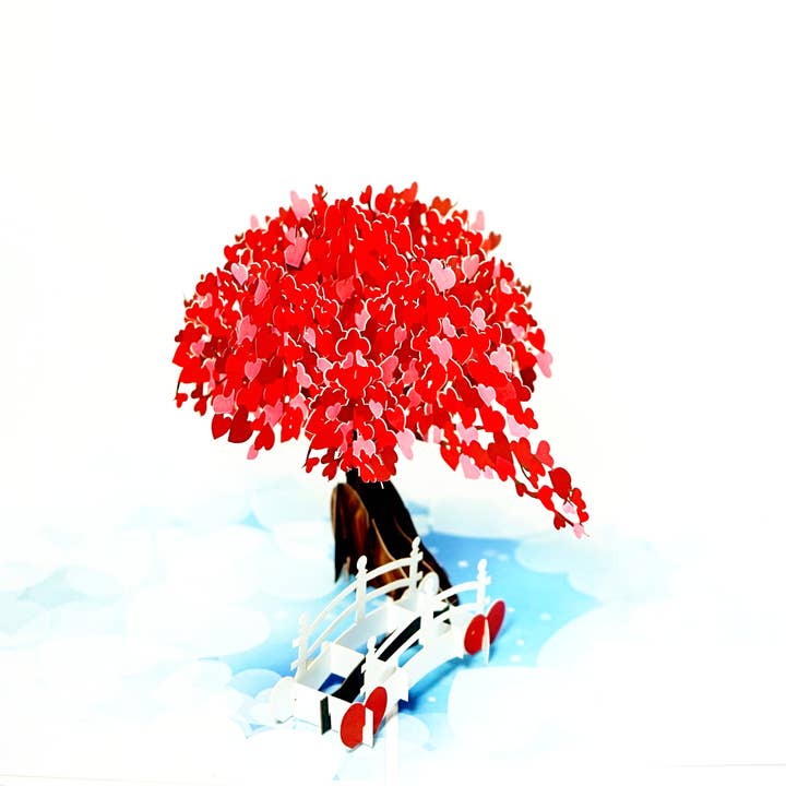 Wonder Paper Art – Engroshandel Valentinsdagskort – Træ af Hjerter Pop Up Kort til Valentinsdag, Jubilæum