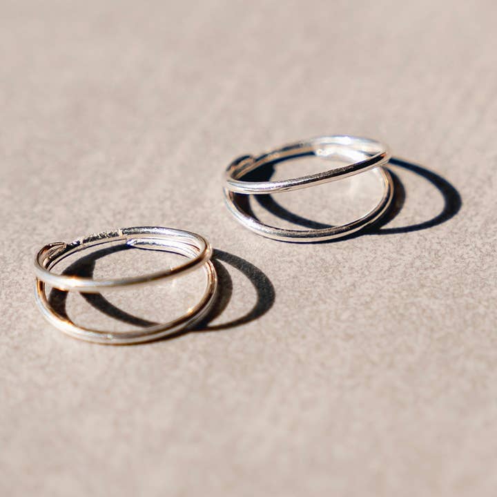 Breezi Mae - Wholesale Band/Stacked Ring - Double Sterling Silver Stacker Band Ring1