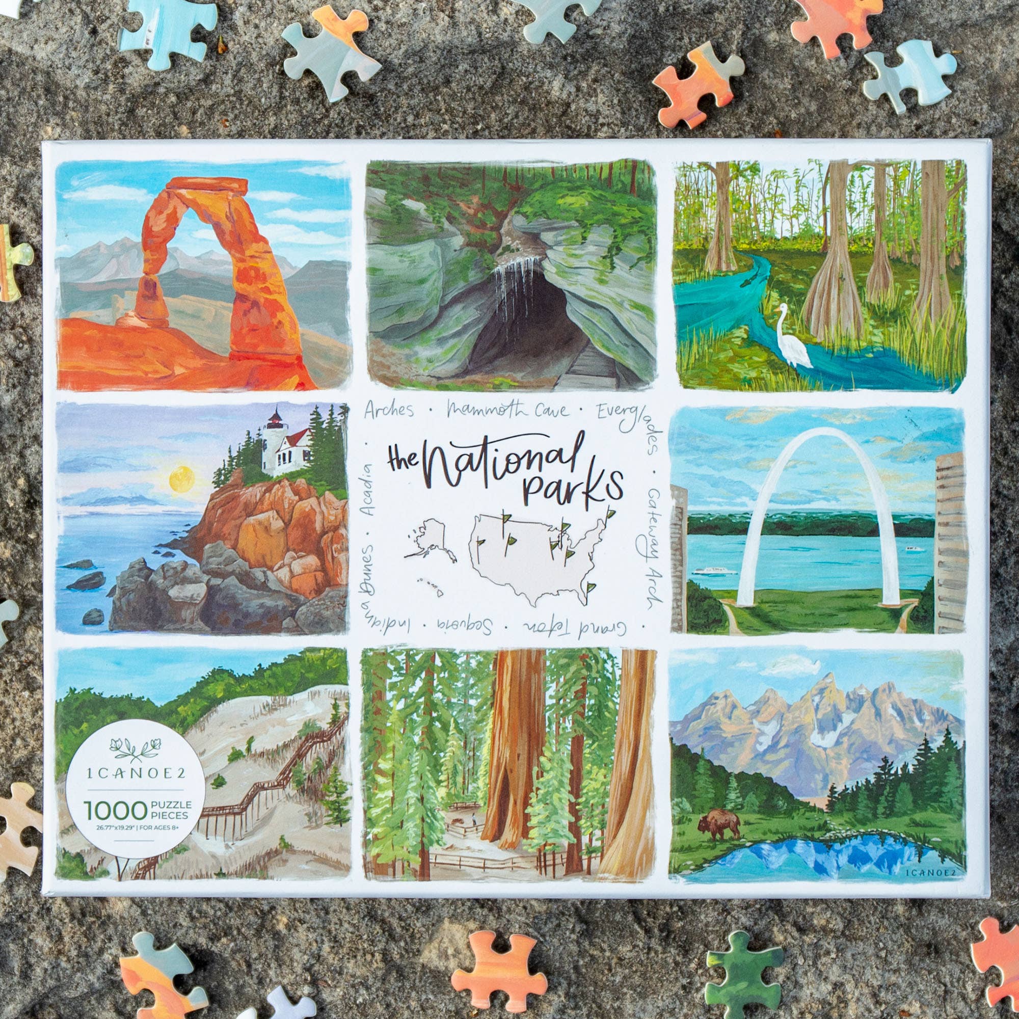 1canoe2 | One Canoe Two Paper Co. - Wholesale Puzzle - Adult - National Parks - 1,000 Piece Jigsaw Puzzle8