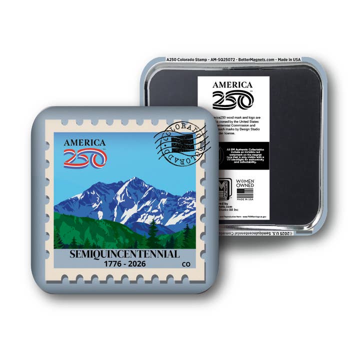 America250™ Colorado Stamp for wholesale by BetterMagnets.com by Design Studio 88 Inc