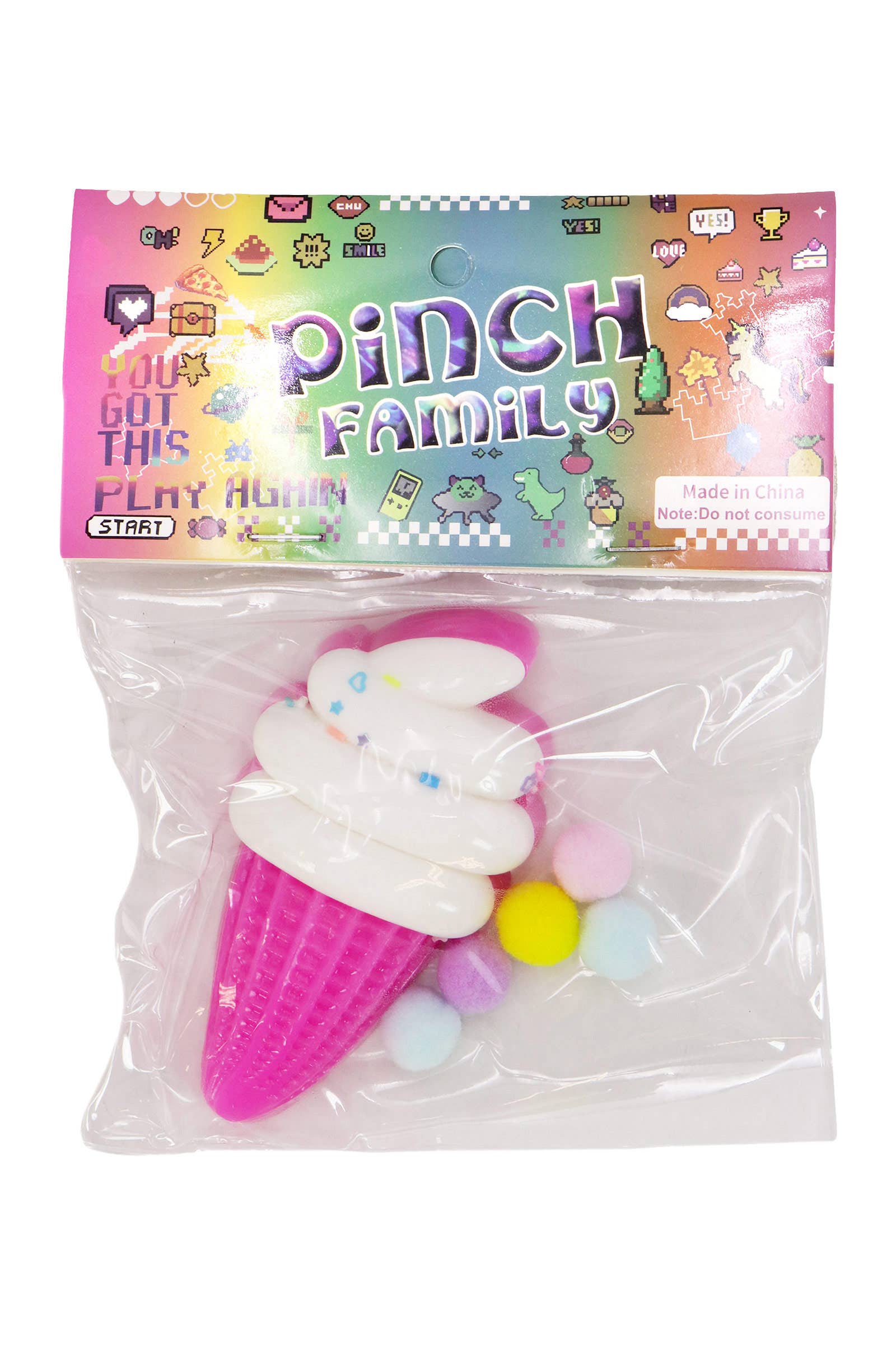 ASSORTED Ice Cream Glitter Sticky Mochi Squishy Bag for wholesale on Faire5