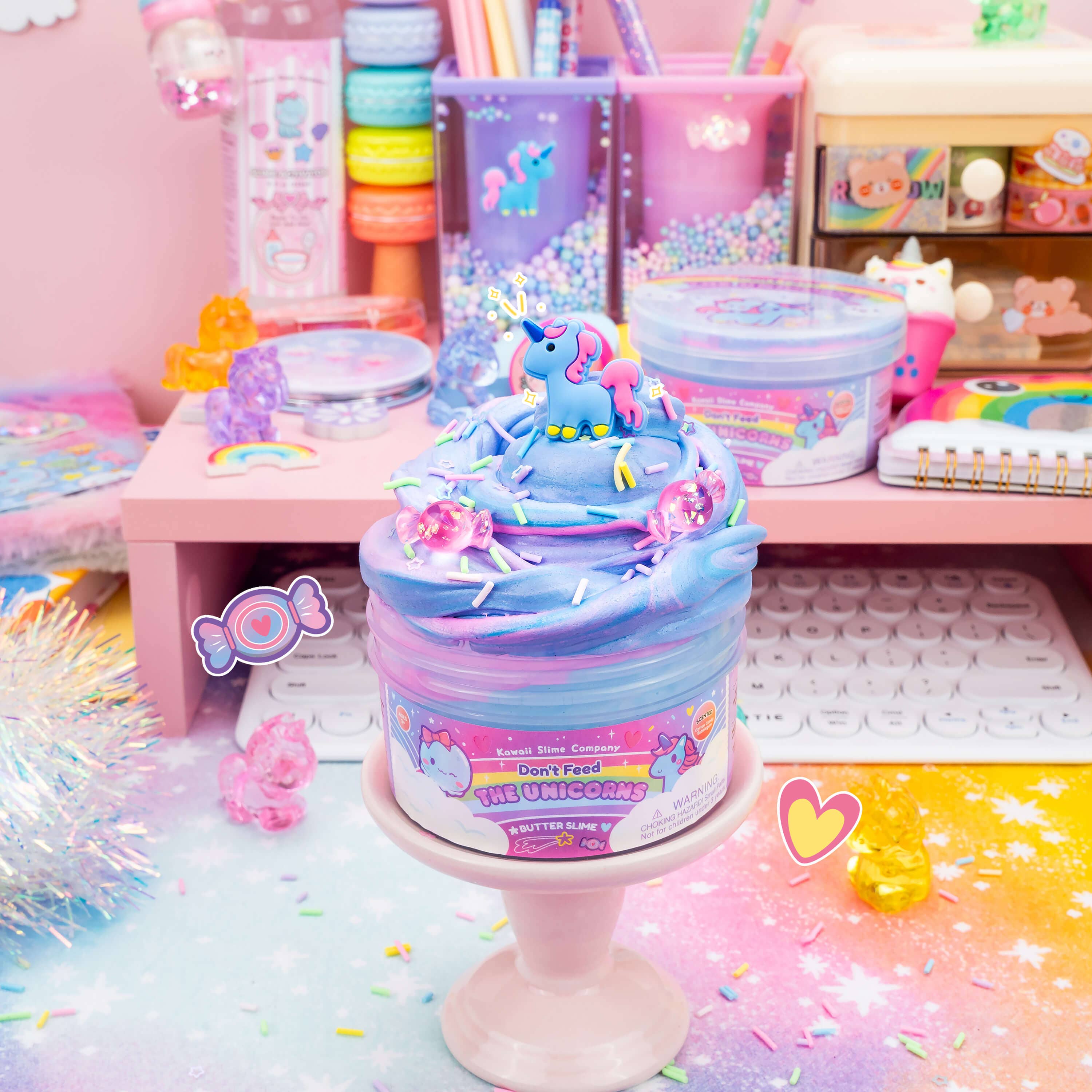 Kawaii Slime Company – Großhandel Knete/Schleim – Kinder – Don't Feed the Unicorns Butter Slime (4 Stück/Packung)2