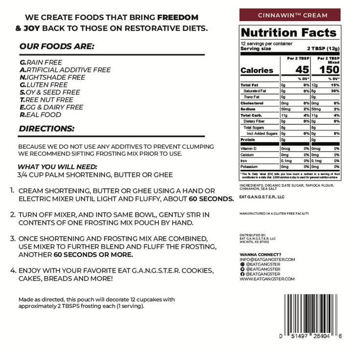 Eat Gangster - Wholesale Cake mix - Cinnawin™ Cream Frosting Mix1
