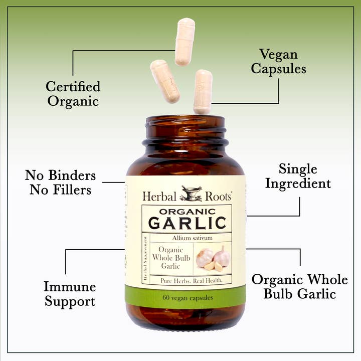 Herbal Roots - Wholesale Oral Supplement/Vitamin - Herbal Roots Organic Whole Bulb Garlic Capsules