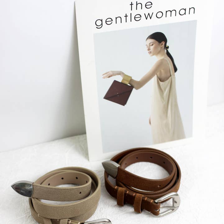 ESLEY - Vendita all'ingrosso Cintura - Donna - A2408DJN13544 - Cintura classica in pelle scamosciata3