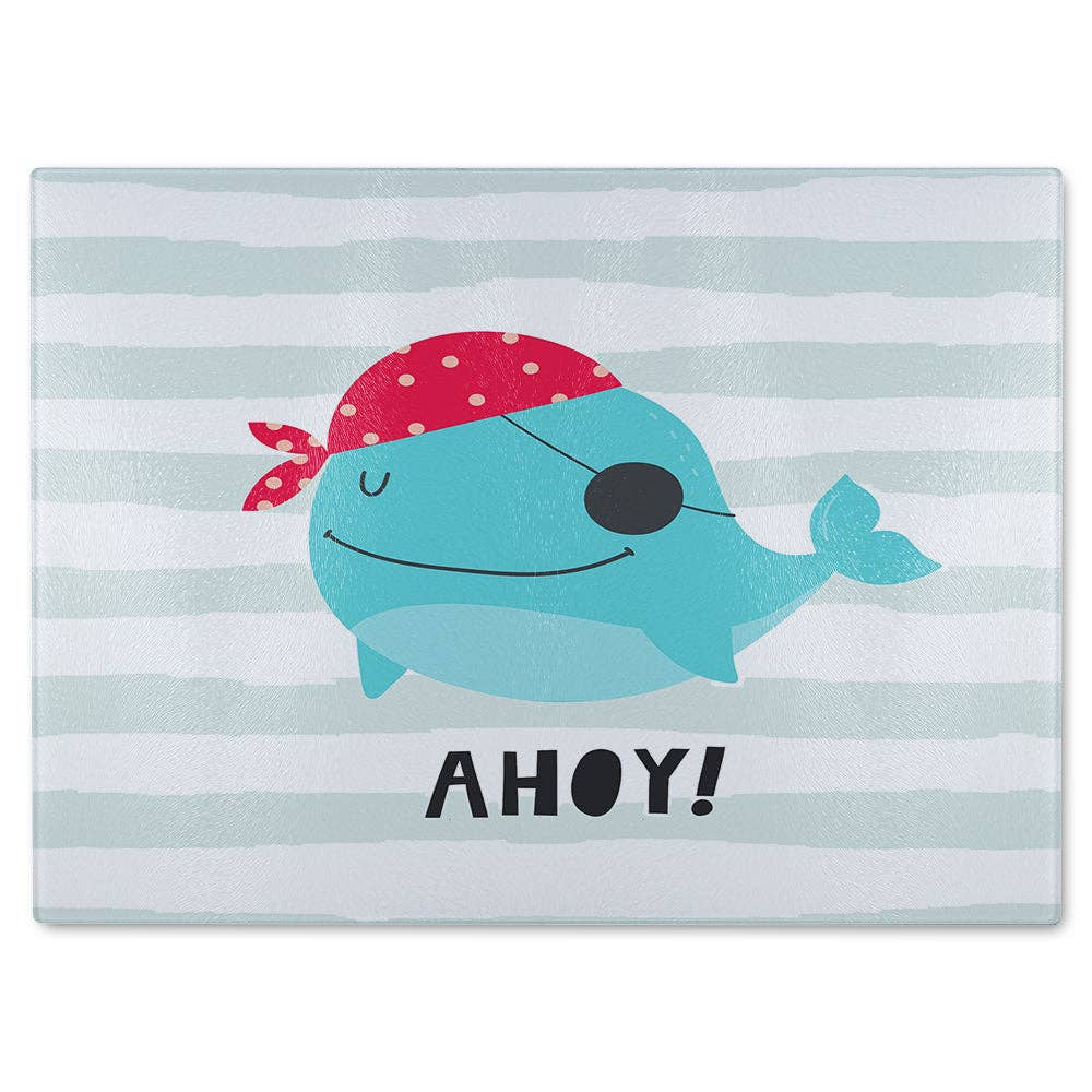 Benjamin Tate Design - Wholesale Cutting Board - Ahoy! Whale Glass Chopping Board0