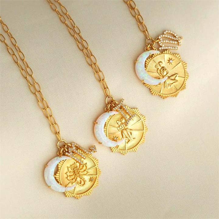 Fabula - Wholesale Pendant/Charm Necklace - 12 Constellation Horoscope Necklaces Astrology Jewelry Gifts