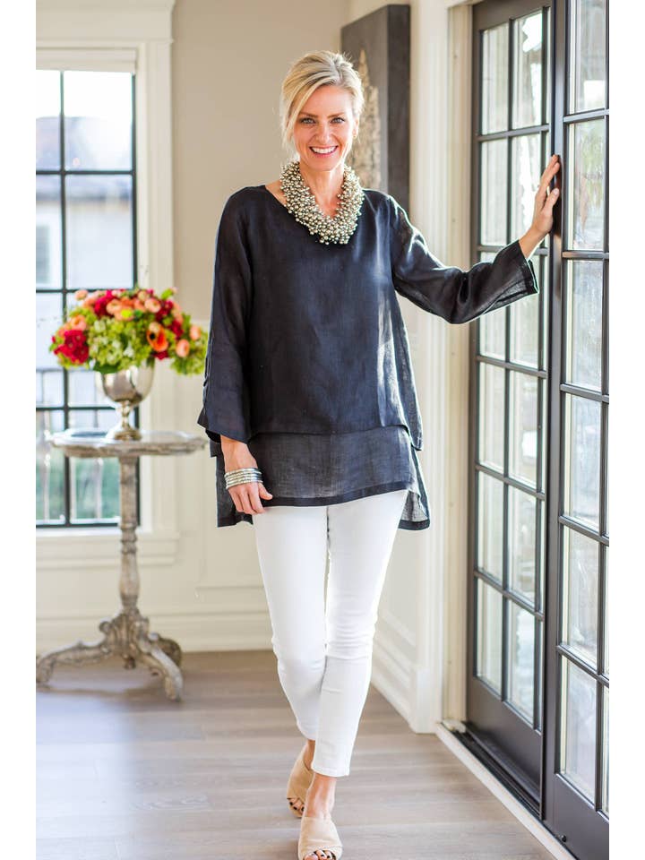 Arte Italica & Crown Linen Designs - Wholesale Tunic - Women's - Audrey Top1