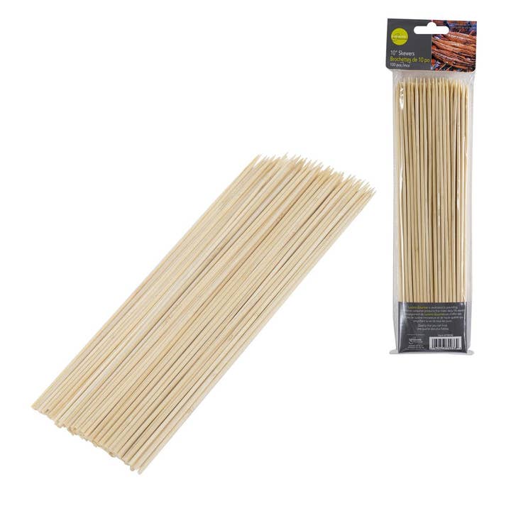 Luciano Gourmet - Wholesale Skewer - L.Gourmet 100-pc 10"/12" Bamboo Skewers,pvc bag