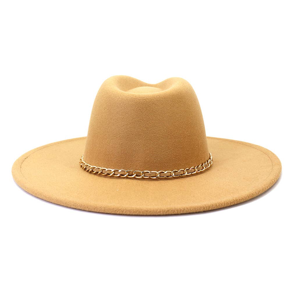 Suzie Q USA - Wholesale Fedora - Women's - Camel Chain Big Brim Peach Heart Top Hat25