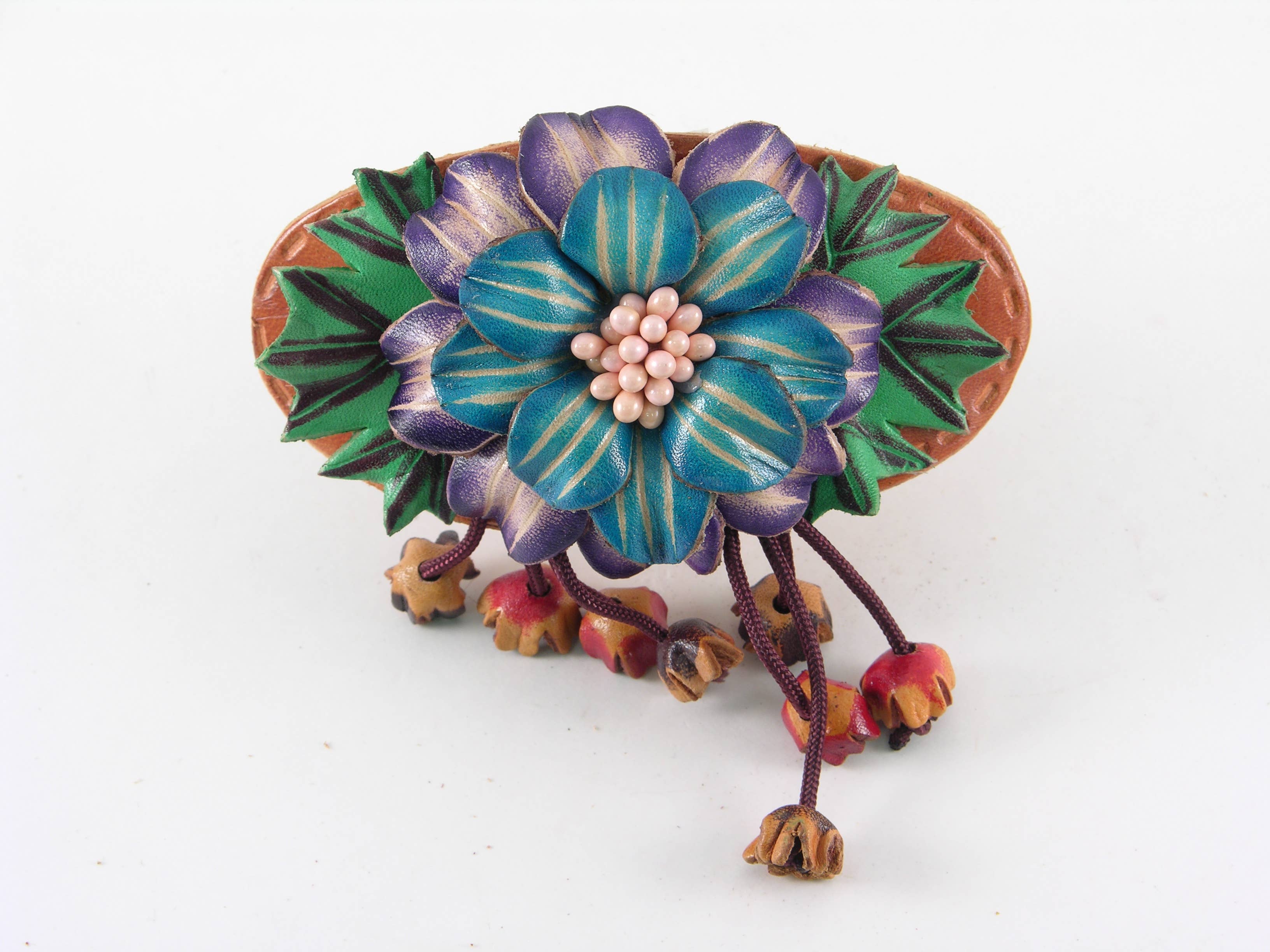 Sunflower Handmade leather inc - Wholesale Barrette - Women's - Handmade Leather Barrette for Women - G4760